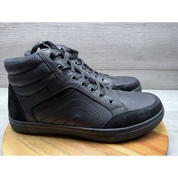 Men 12 Propet Kenton High Top Black Leather Sneakers Black MCA005L main image 4